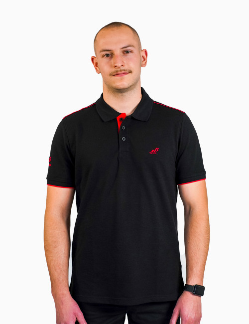 Men's black polo - Excavator picto