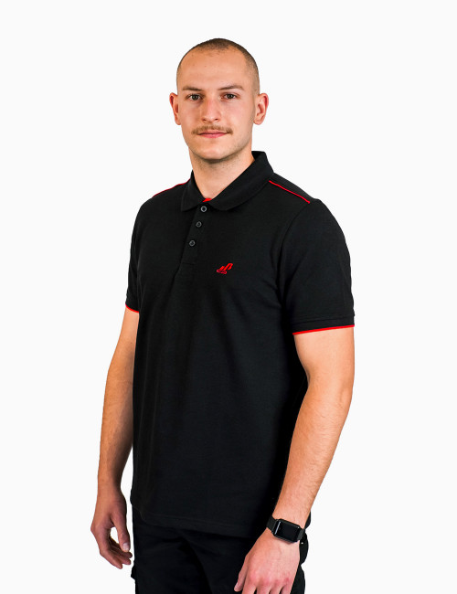 Men's black polo - Excavator picto